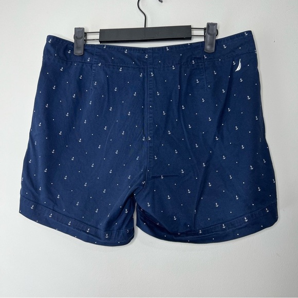 Nautica Navy Blue Anchor Print Cotton blend Shorts size 8 nautical - Picture 2 of 10